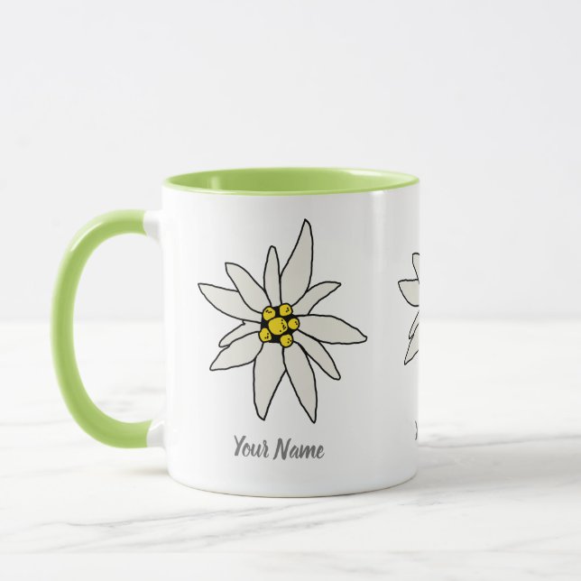Caneca Edelweiss Chalet Flower Huts Vintage Alm (Esquerda)