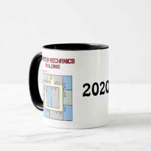 Caneca Edifício de Mecânica Quântica Colorida