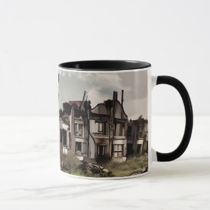 Caneca Edifícios Abandonados Destruição Pós Apocalipse