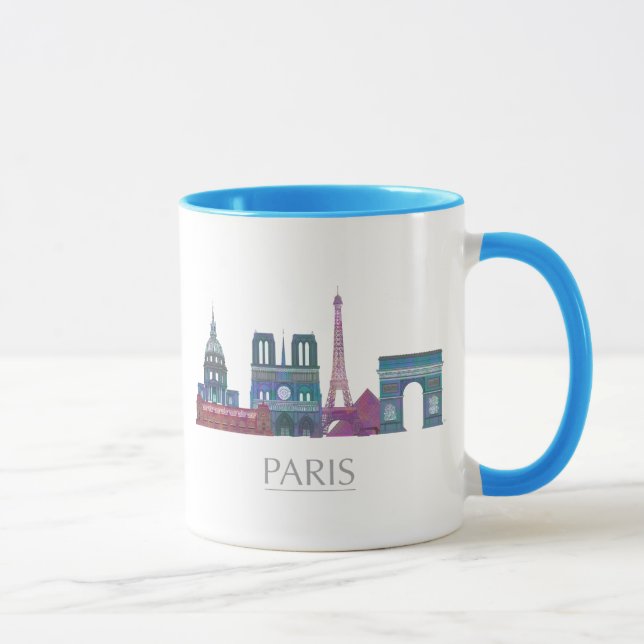 Caneca Edifícios Coloridos no Skyline Paris (Direita)