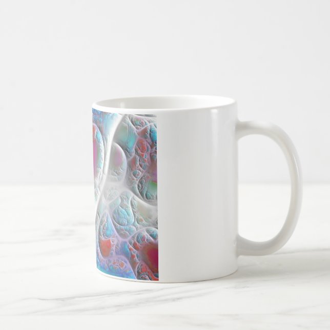Caneca Edredão do azul & do branco - prazer da magenta & (Direita)
