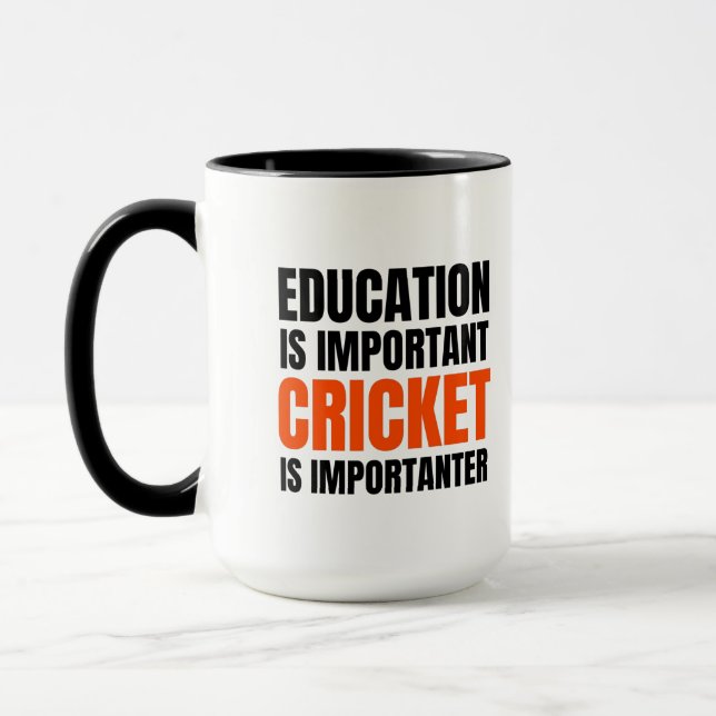 Caneca Educação é importante Cricket é importante (Esquerda)