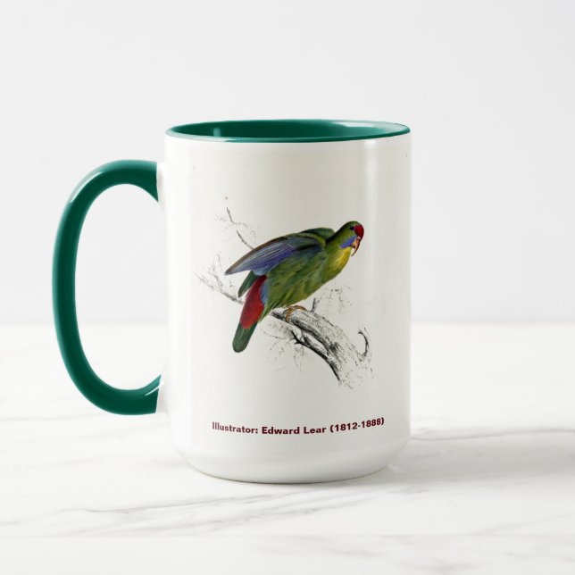 Caneca Edward Lear Bird Collection Red Fronted Parakeet (Esquerda)