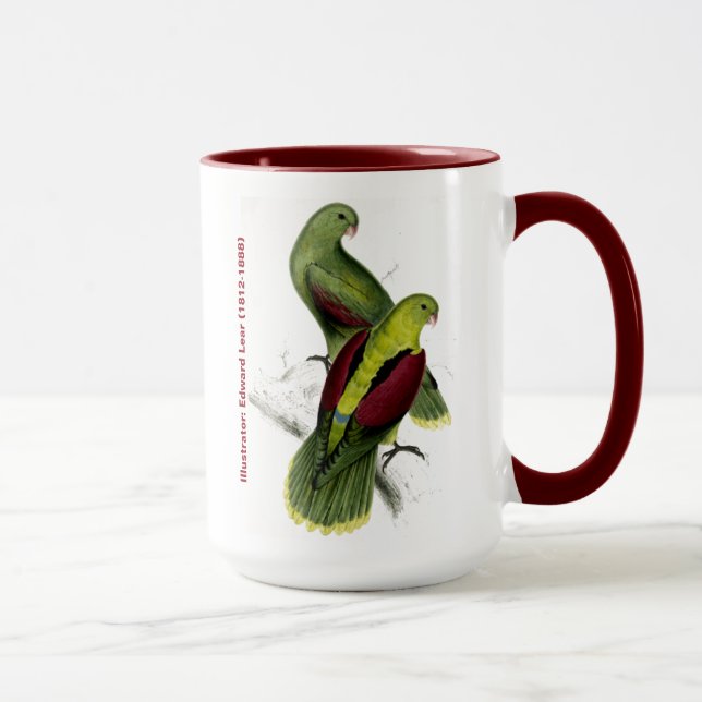 Caneca Edward Lear Bird Crimson Winged Parakeet (Direita)