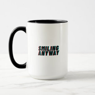 Caneca Efeito de Falha no Design de Citação Retro Sorriso