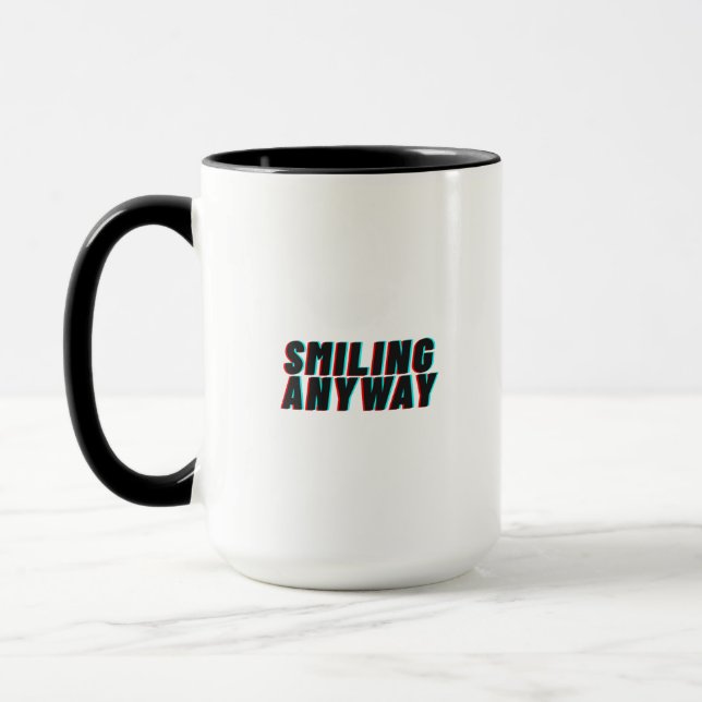 Caneca Efeito de Falha no Design de Citação Retro Sorriso (Esquerda)