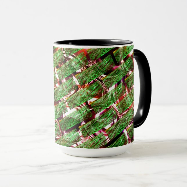 Caneca Efeito de parede verde e cor de salmão de bolhas? (Frente Esquerda)