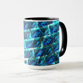 Caneca Efeito de tijolos azuis manchados, granulados ou i