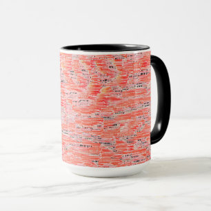 Caneca Efeito mosaico estreito do salmão e do pêssego