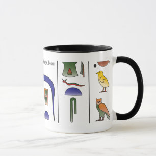 Caneca egípcia antiga dos Hieroglyphics