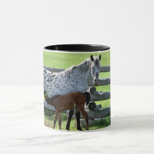 Caneca Égua Appaloosa e potro cavalo