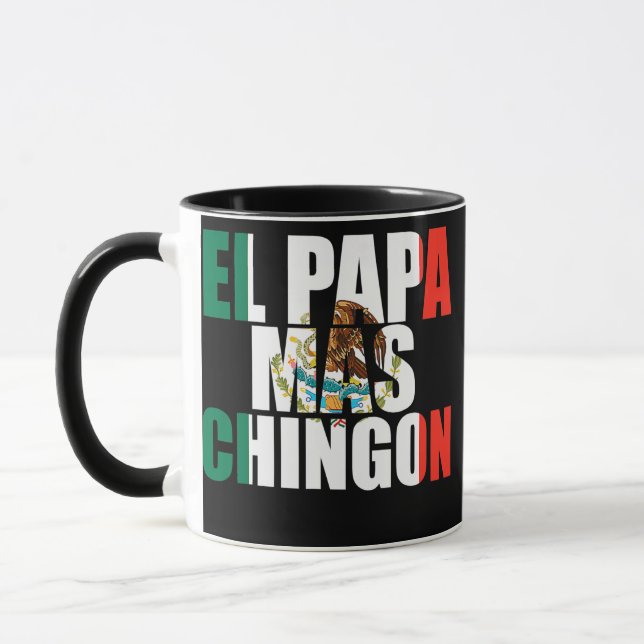 Caneca El papa mas chingon Father Fatherhood Fathers day (Esquerda)