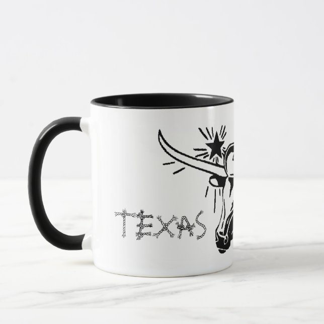 Caneca El Paso Texas Longhorn Cerâmica Mug (Esquerda)