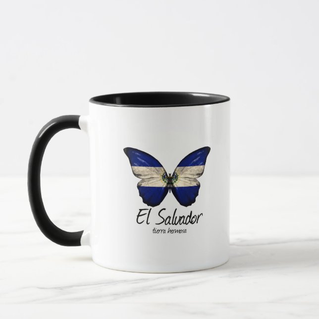 Caneca El Salvador, Bandeira Salvadoriana, borboleta embr (Esquerda)