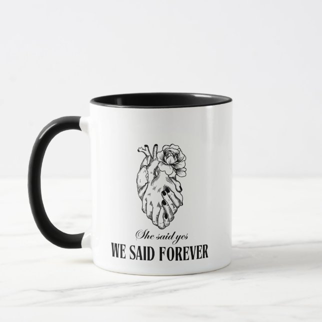 Caneca Ela Disse Sim, Dissemos Para Sempre Mug - presente (Esquerda)