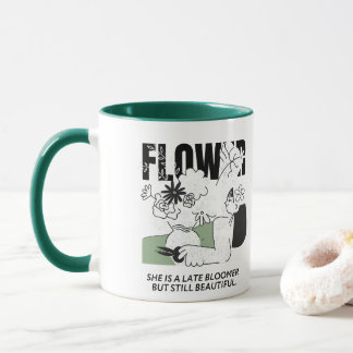 Caneca Ela é uma florescente tardia, mas ainda é bonita