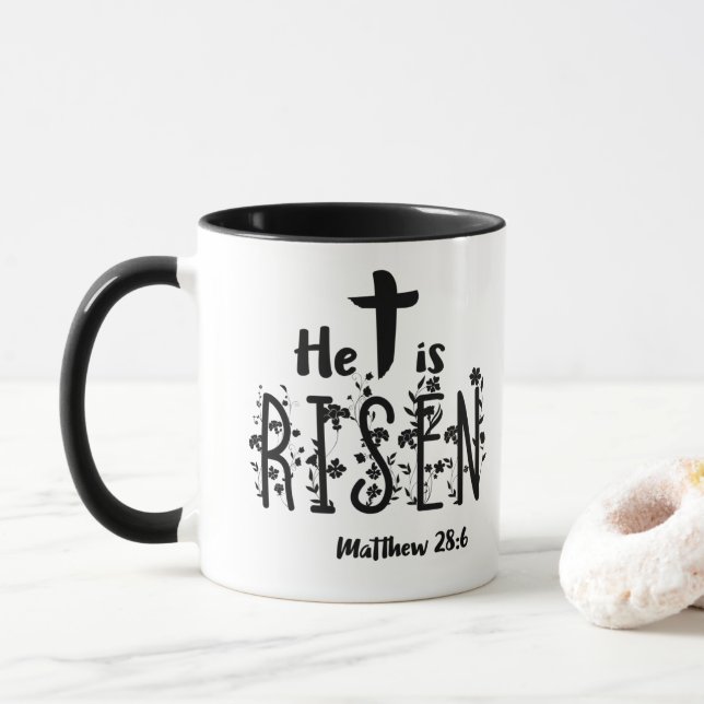 Caneca Ele É Escritura De Páscoas Risen (Com Donut)