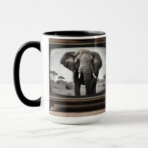 Caneca Elefante Africano Na Televisão Analógica,
