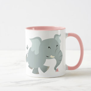 Caneca Elefante alegre bonito dos desenhos animados