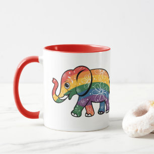Caneca Elefante arco-íris