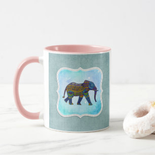 Caneca Elefante Azul Boho