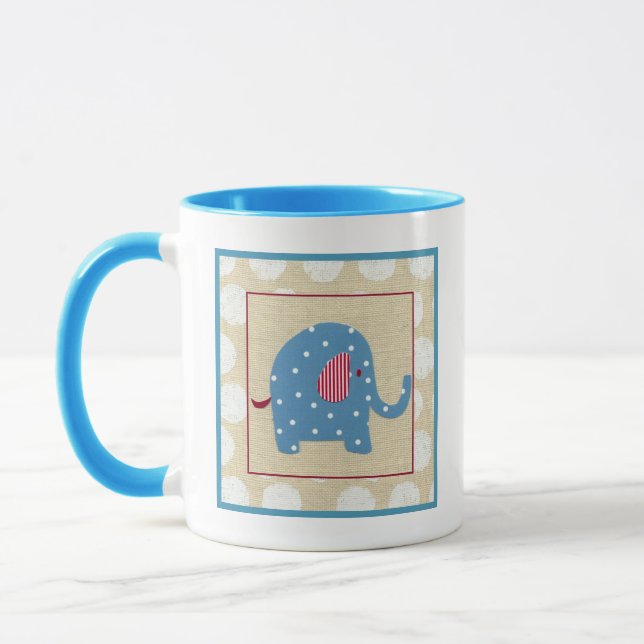 Caneca Elefante azul com Bolinhas brancas (Esquerda)