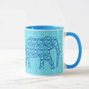 Caneca Elefante de flor de lótus - turquesa