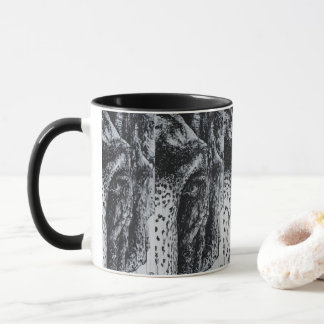 Caneca Elefante Ellie Arte de Animais da Selva da Ásia
