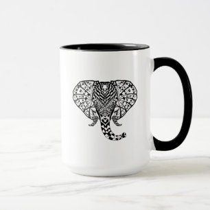 Caneca Elefante étnico do teste padrão