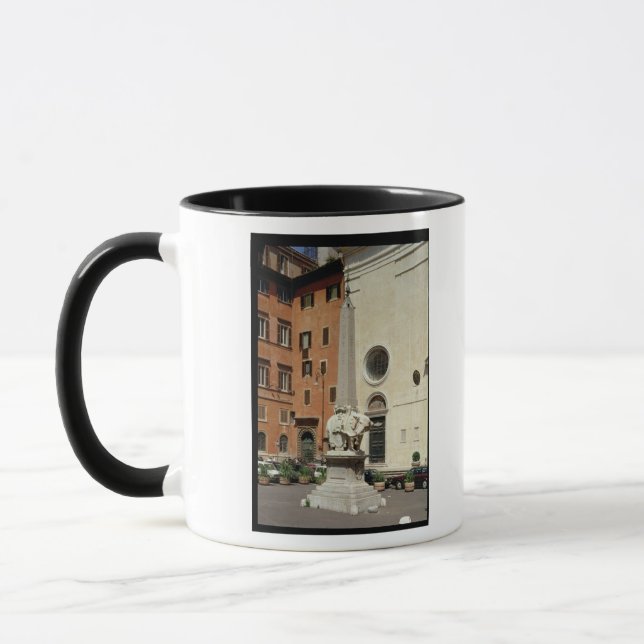 Caneca Elefante que carrega um Obelisk egípcio, 1667 (Esquerda)