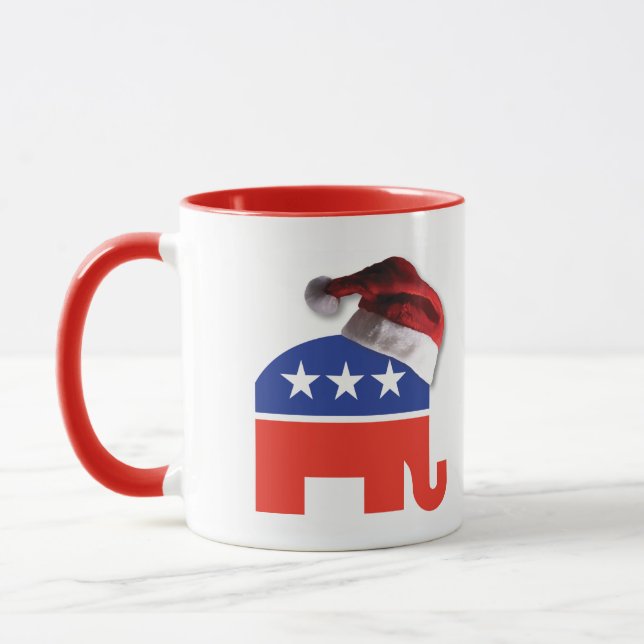 Caneca Elefante Republicano vestindo um Chapéu de Papai N (Esquerda)