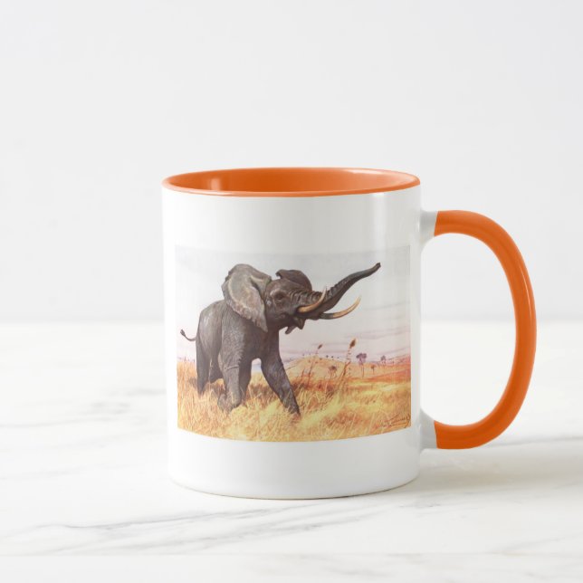 Caneca Elefantes africanos dos animais do destino da (Direita)