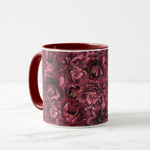 Caneca Elegância da Flor Burgundy