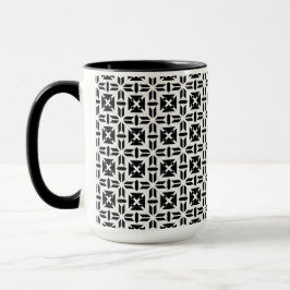 Caneca Elegant Black and White Geometric Pattern