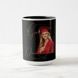 Caneca Elegant Black & Gold Graduation 