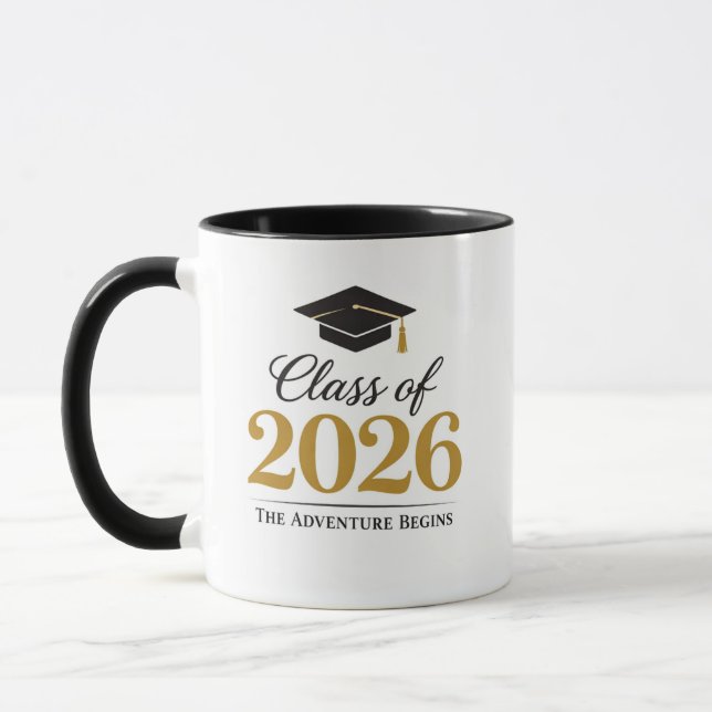 Caneca Elegant Class of 2026 Graduation Gift Mug (Esquerda)