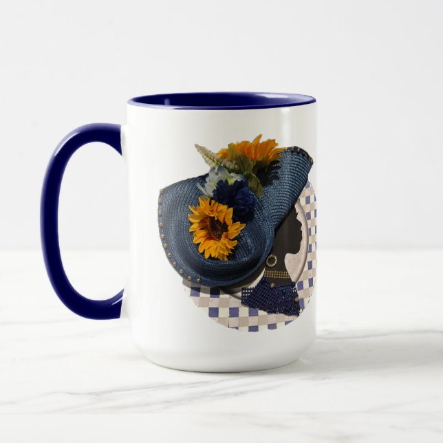 CANECA ELEGANT CROWNS - BLUE SUNFLOWER (Esquerda)