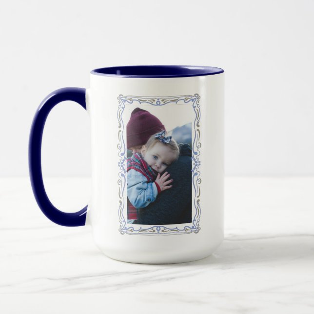 Caneca Elegant Hand Drawn Frame Custom Image (Esquerda)
