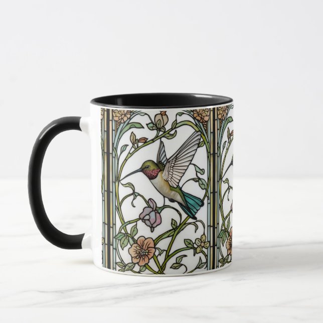 Caneca Elegant hummingbird artwork botanical boho chic (Esquerda)