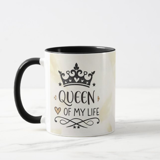 Caneca Elegant Queen of my Life-my mom  (Esquerda)