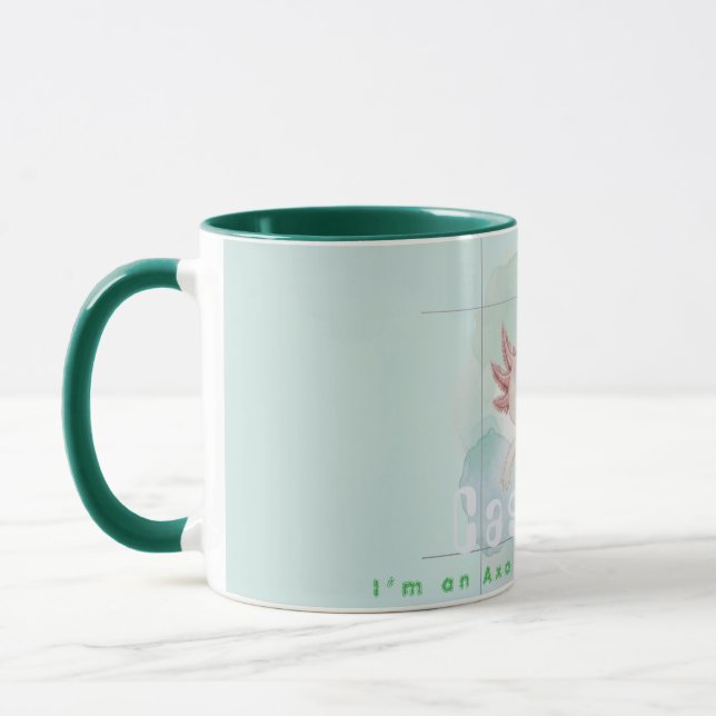 Caneca Elegant Watercolor Axolotl Personalized Ceramic (Esquerda)