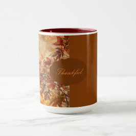 Caneca Elegante,Ação de Graças, Folhas de Outono,Rústico