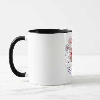 Caneca Elegante Aconchegante Fogos de Artifício Estrelas 