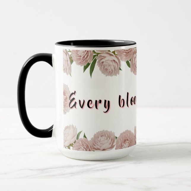 Caneca Elegante Arte Floral Peony Grace (Esquerda)