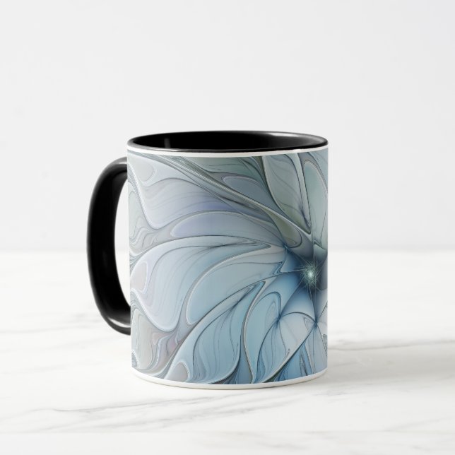 Caneca Elegante Beleza Arte Fractal Abstrata Moderna Flor (Frente Esquerda)