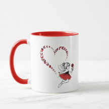 Caneca Elegante de Duas Cores com Coração de Borbo