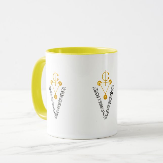 Caneca Elegante Dourada Amazigh Signe (Frente Esquerda)