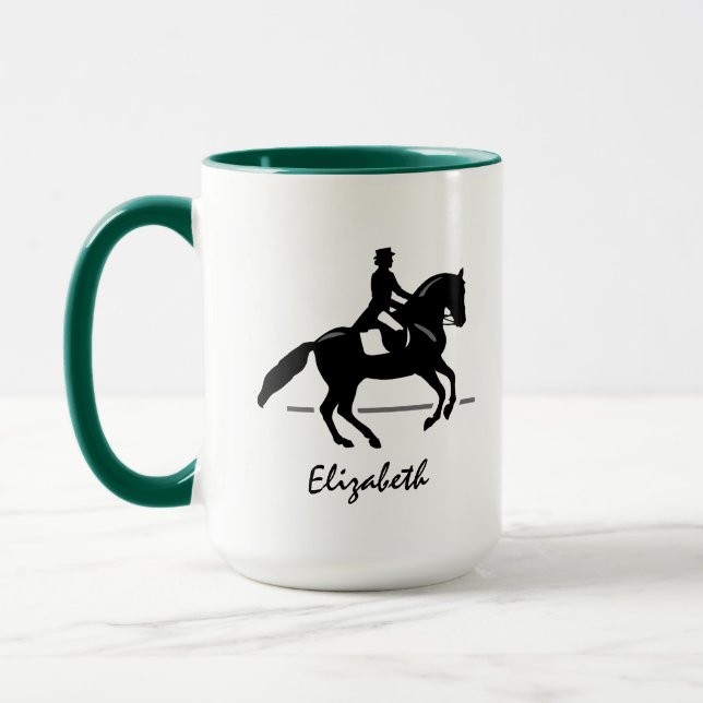 Caneca Elegante Dressage Rider Executando um Pirouette (Esquerda)