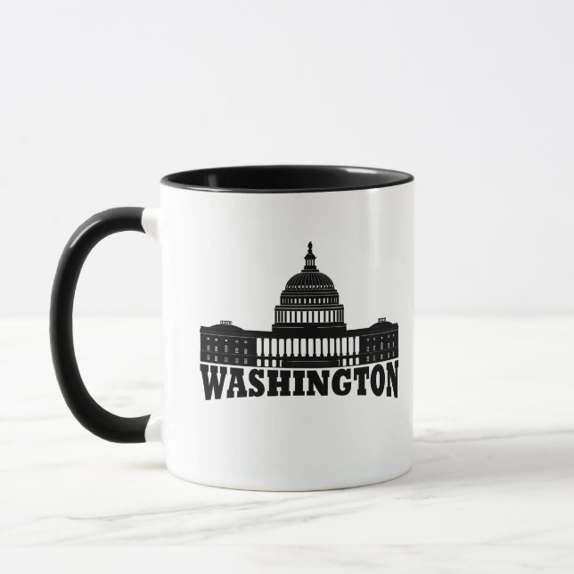 Caneca Elegante e Simples Roteiro Washington DC (Esquerda)