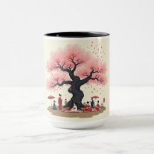 Caneca Elegante Flor de Cerejeira Hanami